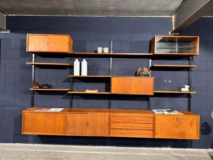 Poul Cadovius by Royal System vintage modulair wandsysteem, Huis en Inrichting, Kasten | Wandmeubels, Gebruikt, Minder dan 100 cm