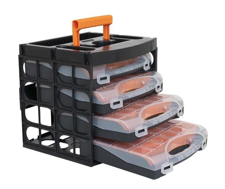 Nieuwe Sorteerkast met 4 sorteerkoffers Ladenkast 32x28x30cm, Doe-het-zelf en Verbouw, Gereedschapskisten, Nieuw, Ophalen