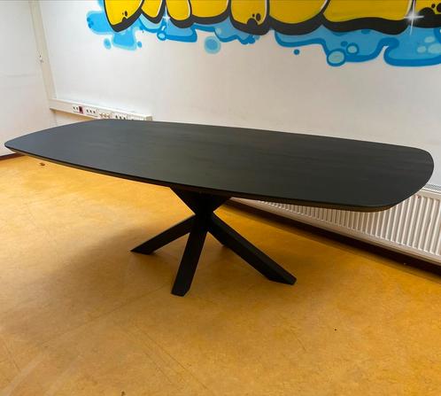 Massief Eiken Eettafels Deens Ovaal - Zwart - Verjongd/Recht, Huis en Inrichting, Tafels | Eettafels, Nieuw, 200 cm of meer, Vijf personen of meer