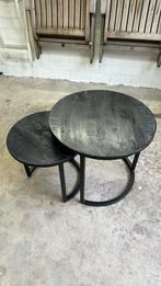 Salontafel koffietafel zwart rond 30 en 53cm, Huis en Inrichting, Ophalen, 50 tot 100 cm, Rond, 50 tot 100 cm