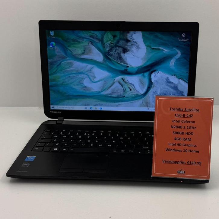 Toshiba Satellite C50-B-14Z Laptop | Intel Celeron 500GB HDD, Computers en Software, Windows Laptops, Zo goed als nieuw, 15 inch
