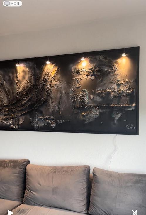 schilderij zelf gemaakt ( structuur ), Antiek en Kunst, Kunst | Schilderijen | Abstract, Ophalen of Verzenden