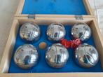 Jeu de boule in houten kist een kant handvat stuk 8,00, Ophalen of Verzenden