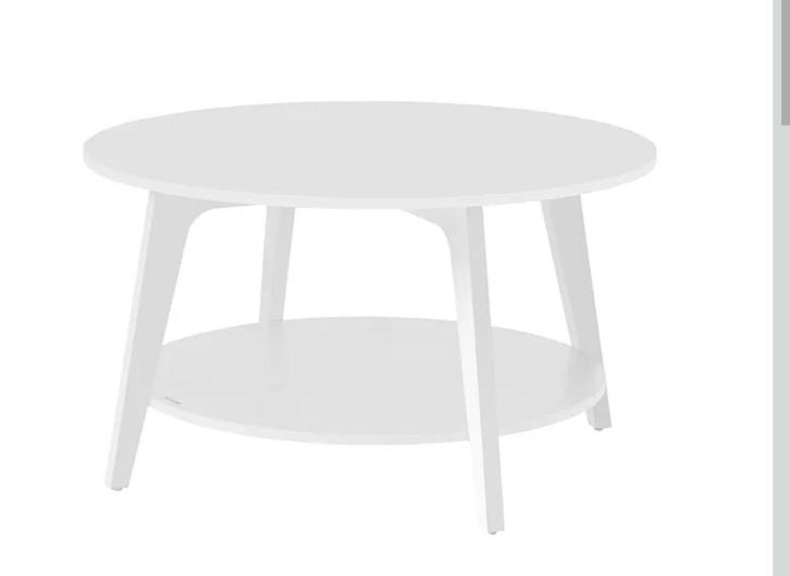 Vasagle NIEUW Witte Salontafel - 80cm Rond, 2 Niveaus, Huis en Inrichting, Tafels | Salontafels, Nieuw, Minder dan 50 cm, 50 tot 100 cm