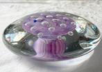 Mooie glazen presse-papier met paarse paddenstoel, Ophalen of Verzenden