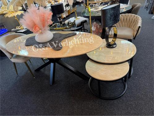 Travertin eet of salontafel met onderstel naar keuze new, Huis en Inrichting, Tafels | Salontafels, Nieuw, 75 cm of meer, 150 tot 200 cm