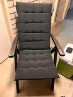 4 zwarte houten Ikea  tuinstoelen met zwarte kussens., Tuin en Terras, Tuinstoelen, Ophalen of Verzenden, Zo goed als nieuw, Hout