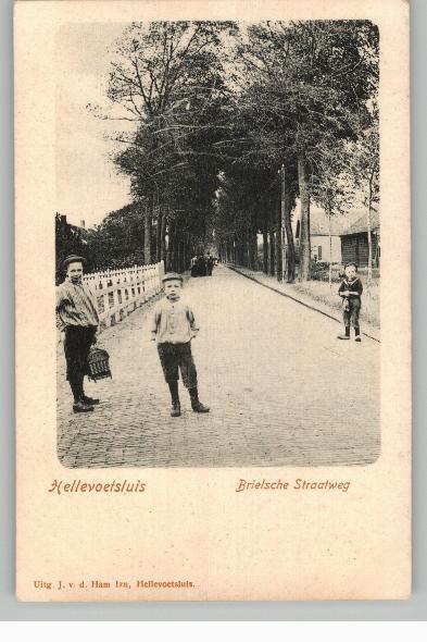 Hellevoetsluis Brielsche Straatweg 1902 uitg J vd Ham, Verzamelen, Ansichtkaarten | Nederland, Ongelopen, Zuid-Holland, Voor 1920