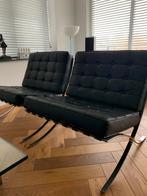 Barcelona design stoel chair 2x replica’s zwart, Huis en Inrichting, Stoelen, Ophalen, Gebruikt, Twee, Zwart
