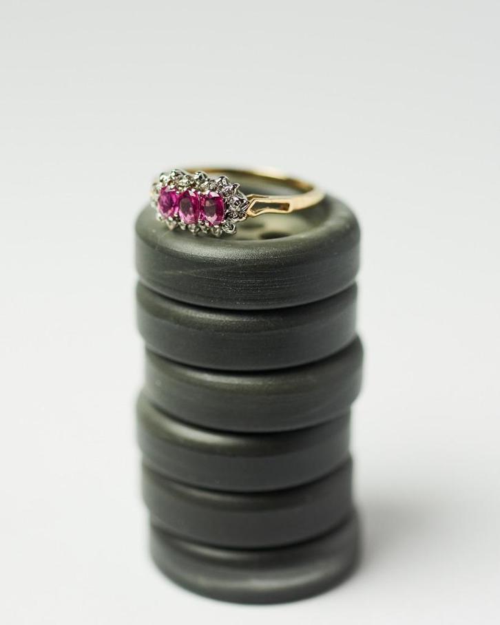 Vintage goud 9k karaat gouden ring topaas diamant, Sieraden, Tassen en Uiterlijk, Ringen, Zo goed als nieuw, Dame, 17 tot 18, Goud