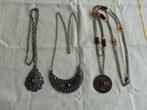 3 x Vintage halsketting ketting met hanger, Ophalen of Verzenden, Gebruikt, Overige materialen, Met hanger