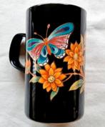 Dunoon Ceramics Schotland zwarte glanzende mok vlinders goud, Ophalen of Verzenden