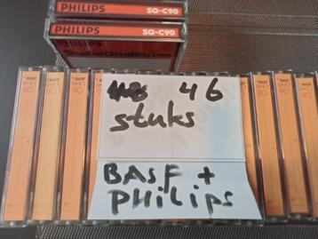 Partij nette cassettebandjes BASF + Philips (46 stuks) beschikbaar voor biedingen
