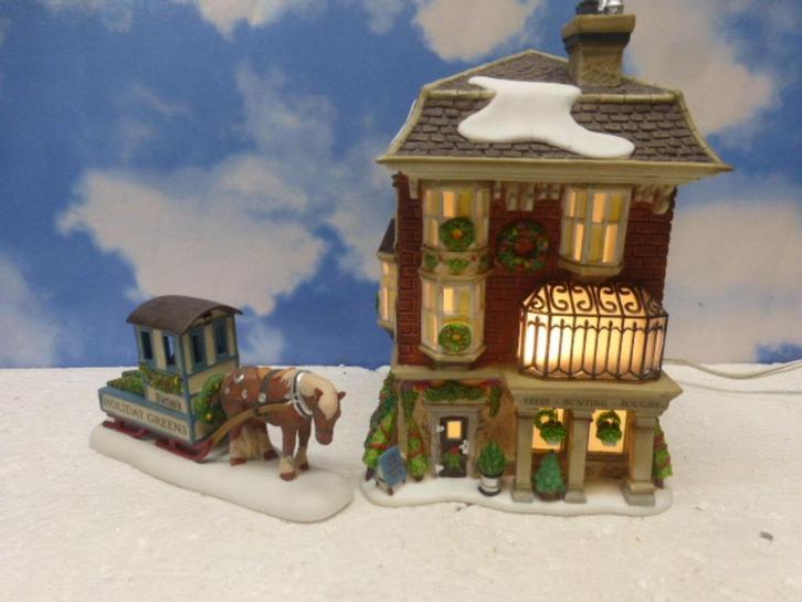 department 56 Barton's Holiday Greens kerstdorp kersthuisjes, Diversen, Kerst, Zo goed als nieuw, Ophalen of Verzenden