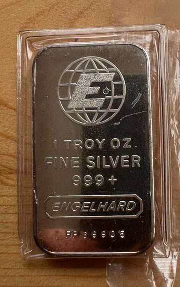 Te koop 2 engelhard fijn zilverbaar 1 troy oz beschikbaar voor biedingen