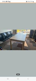 Eettafel met 4 mooie leren stoelen, Huis en Inrichting, Ophalen of Verzenden, 4 tot 6 stoelen