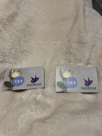 2x euroflorist cadeaubon €15 beschikbaar voor biedingen