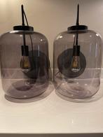 Glazen hanglamp, rookglas, smokeglas., Ophalen of Verzenden, Zo goed als nieuw, Minder dan 50 cm
