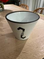 Vintage bloempot zwart-wit geglazuurd - Adco - Erica, Ophalen of Verzenden, Huis en Inrichting