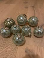 Zware groene glazen kerstballen, Ophalen, Zo goed als nieuw