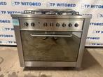 Indesit 5-pits gasfornuis met oven. 3 maanden garantie, 60 cm of meer, Ophalen of Verzenden, Zo goed als nieuw, Gas