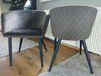 4 velvet stoelen taupe, Ophalen, Zo goed als nieuw, Overige kleuren
