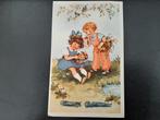 Meisje en jongen met bloemen, stempel Nijkerk, zonder zegel., Verzenden, 1960 tot 1980, Gelopen, Kinderen