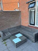 Wicker Loungeset Hoekbank met Tafel, Tuin en Terras, Tuinsets en Loungesets, 5 zitplaatsen, Gebruikt, Ophalen of Verzenden, Loungeset