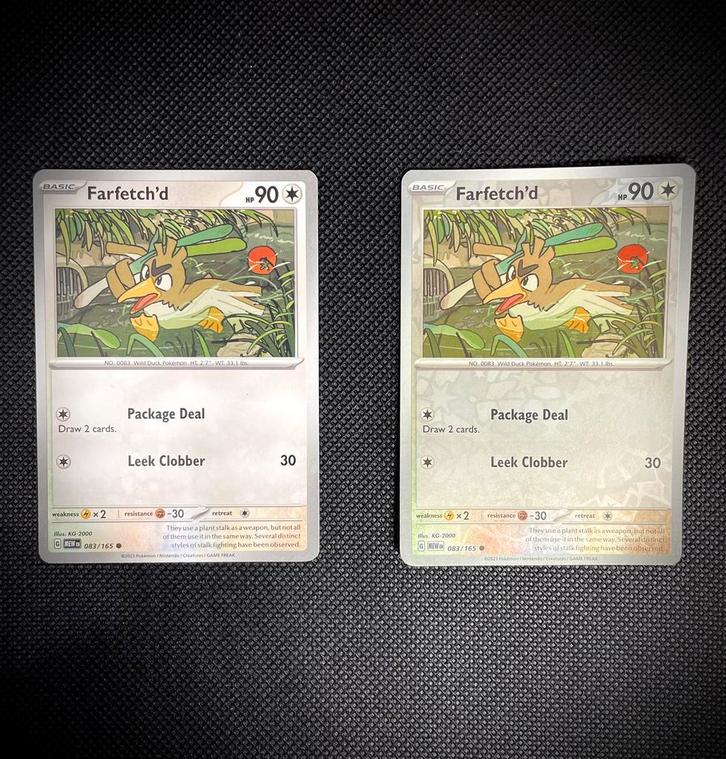 Farfetch’d duo 083/165 MEW, Hobby en Vrije tijd, Verzamelkaartspellen | Magic the Gathering, Zo goed als nieuw, Verzenden