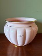 Vintage grote roze / goud bloempot XL - Italiaans design, Gebruikt, Rond, Binnen, Ophalen of Verzenden
