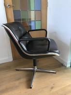 Charles Pollock Knoll Executive office chair design stoel, Huis en Inrichting, Stoelen, Leer, Zo goed als nieuw, Eén, Zwart