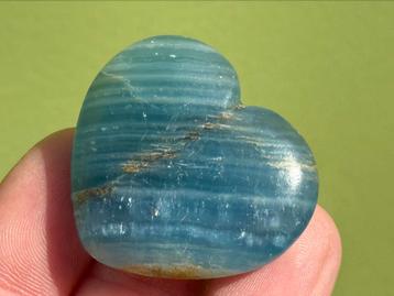 Lemurian Aquatine Blauwe Onyx Aragoniet hartje mineralen beschikbaar voor biedingen