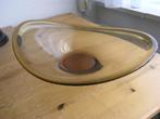 vintage bruine glazen schaal jaren 60/70, Ophalen, Gebruikt, Schaal, Glas