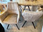 Richmond 4 draai eetkamerstoelen taupe velvet, Ophalen, Overige kleuren, Nieuw, Luxestijl chique luxueus