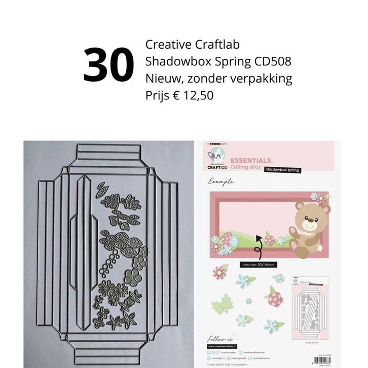 Creative Craftlab Snijmal Shadowbox Spring CD508, Nieuw!, Hobby en Vrije tijd, Kaarten | Zelf maken, Nieuw, Pons of Mal, Overige thema's