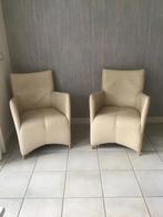 Leren fauteuiltjes 2 stuks, Huis en Inrichting, Fauteuils, Ophalen, Gebruikt, Minder dan 75 cm, Leer