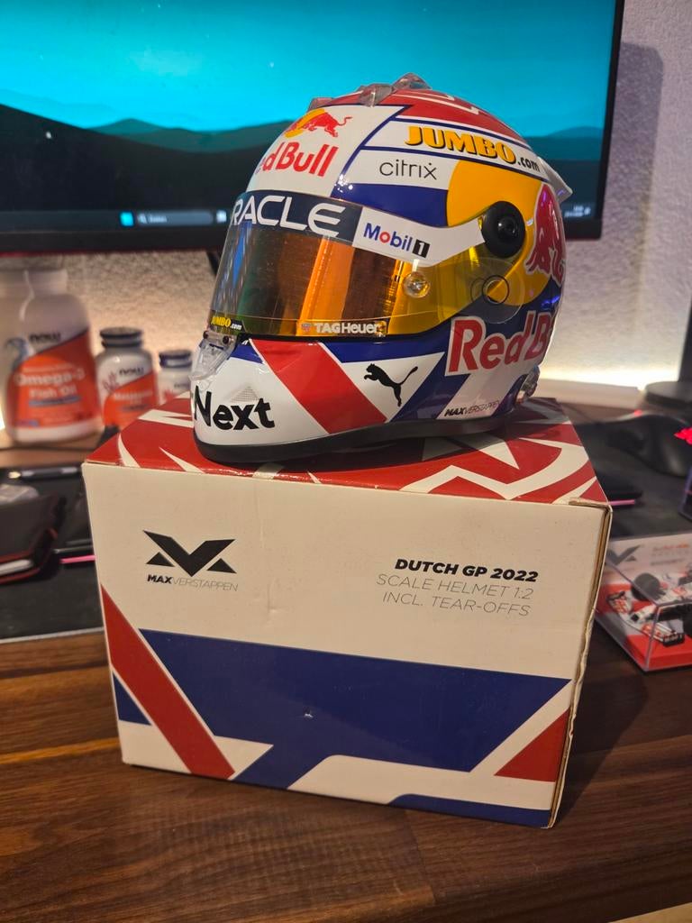 Max Verstappen Dutch GP 2022 Helm 1:2, Ophalen of Verzenden, Zo goed als nieuw, Formule 1