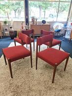 Vintage design eetkamerstoelen (4) Bovenkamp / Madsen, Huis en Inrichting, Stoelen, Ophalen, Bovenkamp, Gebruikt, Bruin