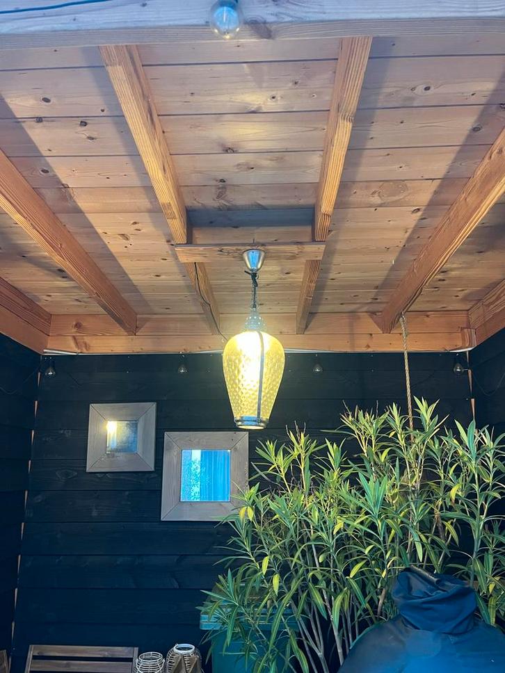 Hanglamp voor overkapping 50cm, Huis en Inrichting, Lampen | Hanglampen, Gebruikt, 50 tot 75 cm, Metaal, Ophalen