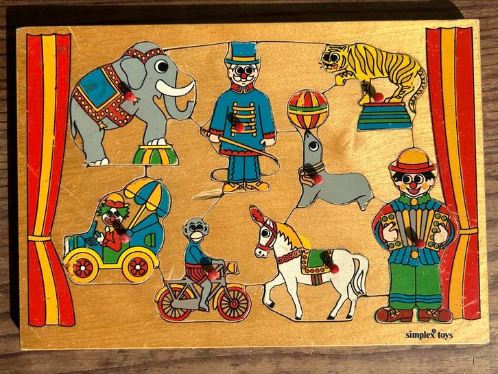 Vintage Simplex Circus Puzzel - Jaren 70, Kinderen en Baby's, Speelgoed | Kinderpuzzels, Gebruikt, 2 tot 4 jaar, 10 tot 50 stukjes