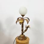 Hans Kögl palm tafellamp  jaren 70 goud mid century, Ophalen of Verzenden, Gebruikt, Glas, 50 tot 75 cm