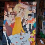 impressionisme art deco meisje danst op feest van langen, Antiek en Kunst, Kunst | Schilderijen | Klassiek, Ophalen of Verzenden