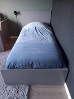 Ikea malm bed, Grijs, 90 cm, Ophalen of Verzenden, Eenpersoons