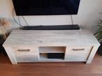 Tv-meubel, lage dressoirkast, Lamulux, whitewash hout, Minder dan 100 cm, 25 tot 50 cm, Ophalen