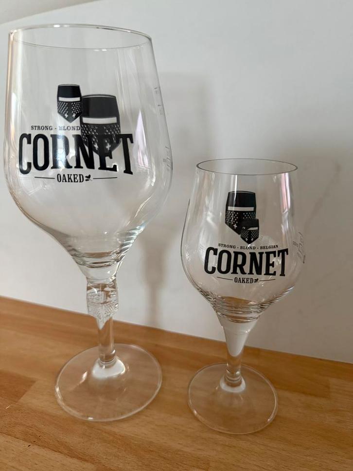 Twee Cornet oaked boerglazen, Verzamelen, Biermerken, Zo goed als nieuw, Glas of Glazen, Overige merken, Ophalen of Verzenden