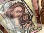 Maria met kind // glas in lood //  30x23.5 cm, Ophalen of Verzenden