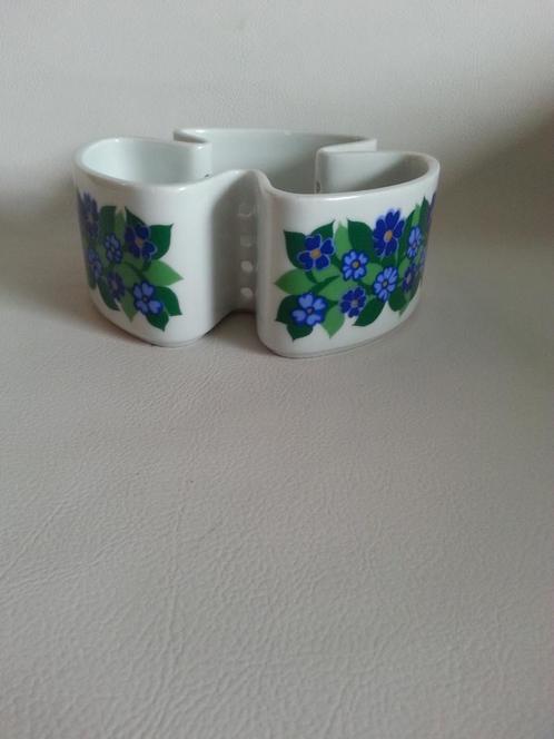 Schaal West Germany apart gevormd blauwe bloemprint cactus, Verzamelen, Retro, Huis en Inrichting, Ophalen