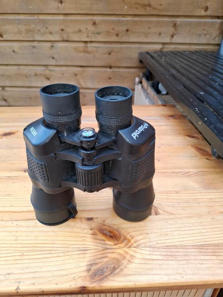 Polaroid 10x50 Verrekijker met Kompas, Audio, Tv en Foto, Optische apparatuur | Verrekijkers, Zo goed als nieuw, Porro (met knik)