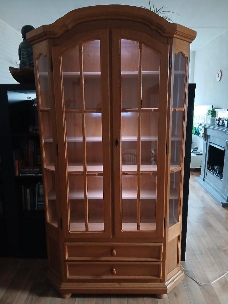 Vitrinekast, Huis en Inrichting, Kasten | Vitrinekasten, Gebruikt, 150 tot 200 cm, 100 tot 150 cm, 25 tot 50 cm, Met lade(s), Met deur(en)