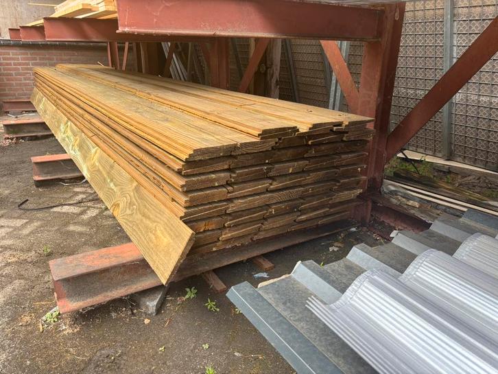 Mooie grote partij zweeds rabat 500 cm lang 14,95€ ex btw, Tuin en Terras, Palen, Balken en Planken, Nieuw, Planken, 250 cm of meer